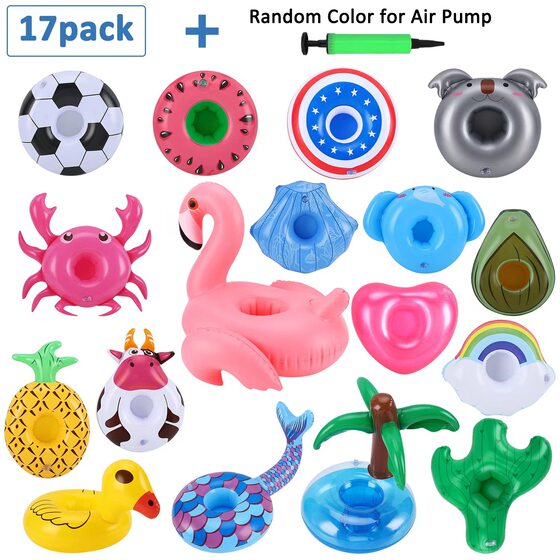 Spot PVC inflatable Cup holder water floating beverage cup holder thickened donut inflatable beach coaster