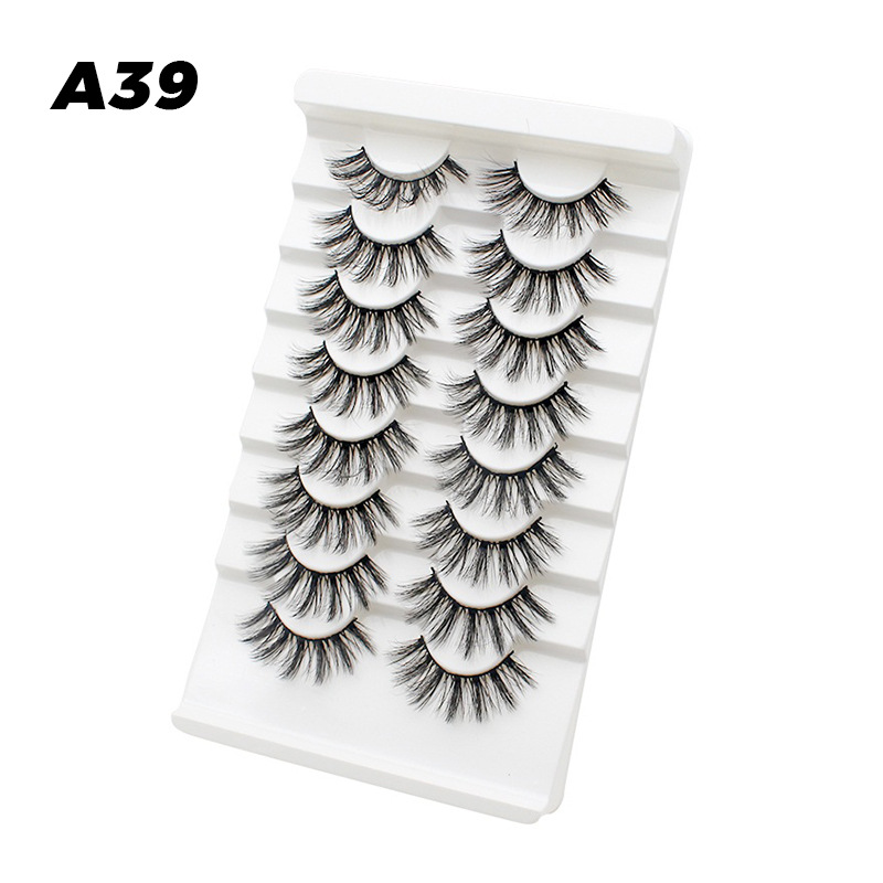 DINGSEN fuente transfronteriza fábrica pestañas falsas 8 pares de pestañas naturales gruesas de gran volumen LOGO