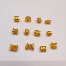 沙金保色锆石双面花托小蛮腰隔珠花帽diy手链项链串珠饰品配件