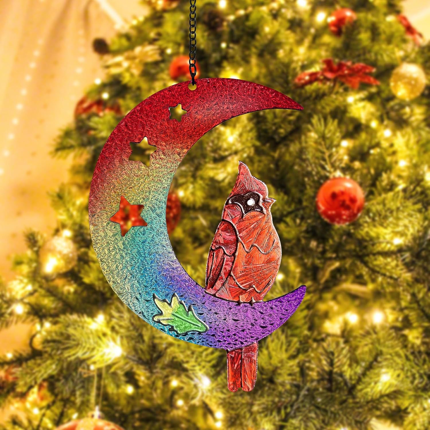 핫멜트 유리 달 붉은 새