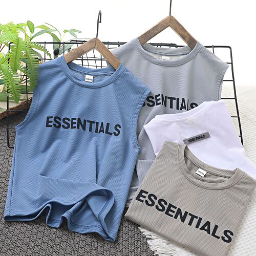 Children's Fashion English Alphabet Backless Top Breathable Versatile