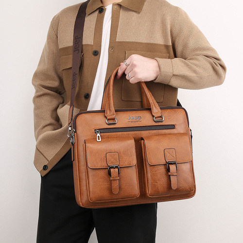 Cross-border exclusive men's handbag, executive bag, business documents shoulder bag, cross-body bag, men's casual large capacity