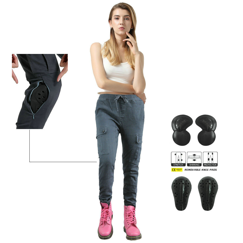 Loong biker casual camuflaje gota resistente a los pantalones de la motocicleta pantalones vaqueros de la motocicleta carreras de motos pantalones de montar para las mujeres