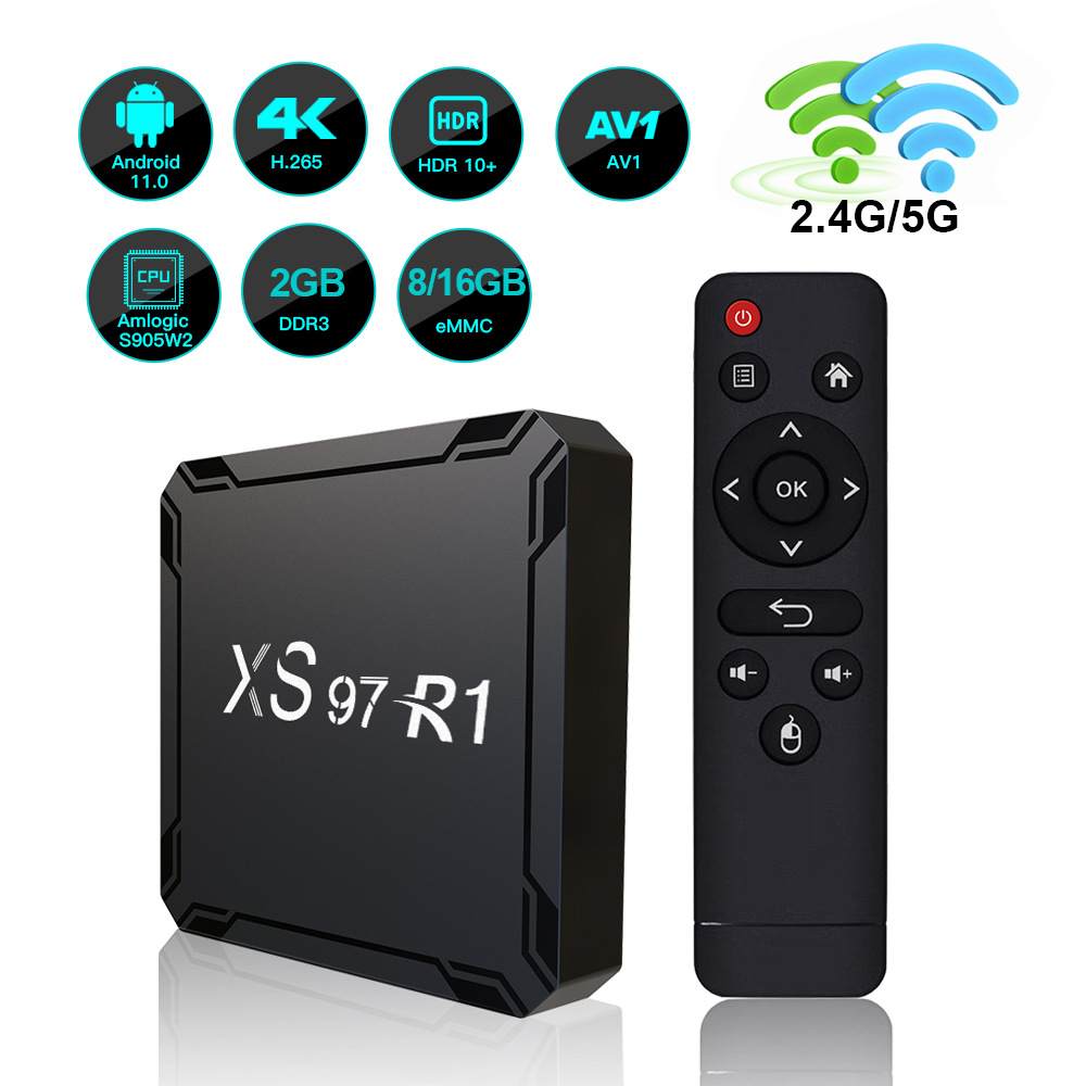 Spot wholesale Android 11 network HD TV set-top box S905W2 dual-band 5 GWIFIXS97 foreign trade box