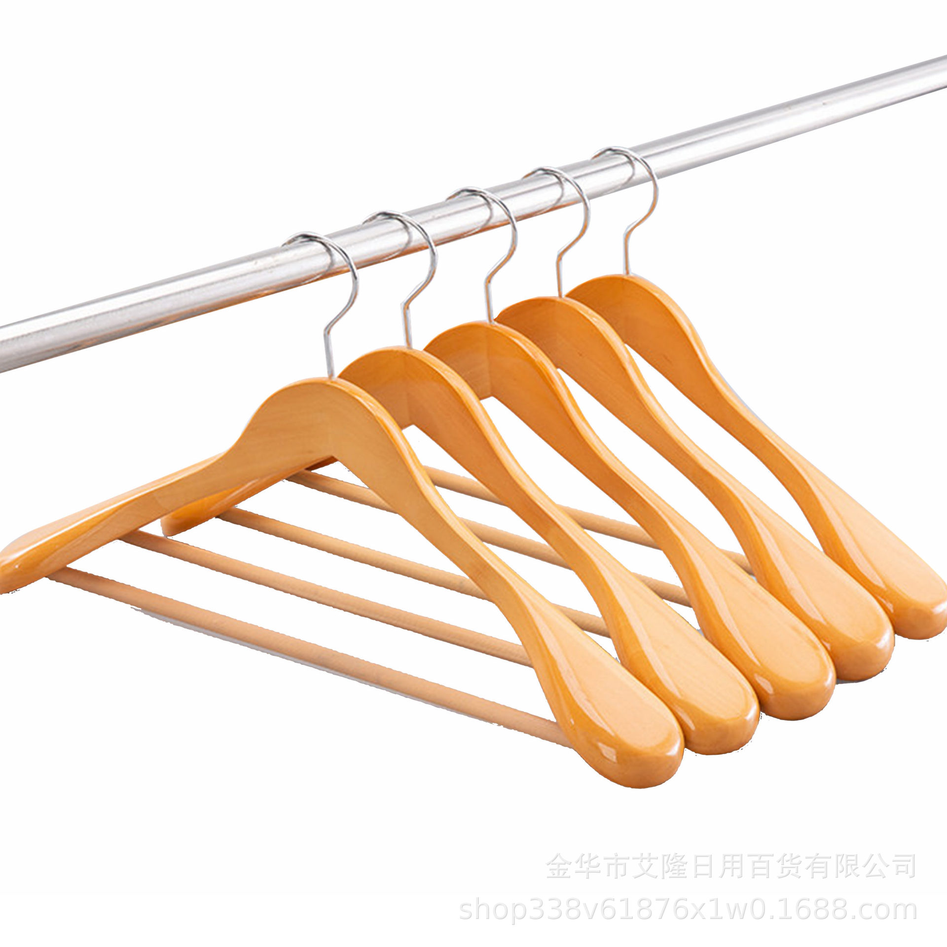 Percha de ropa de madera maciza sin costura de hombro ancho percha de ropa de madera tienda de ropa percha de ropa para adultos percha de ropa