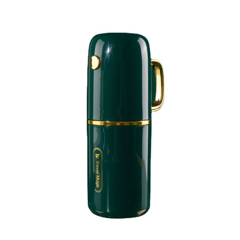 Travel Mouthwash Cup Set, PP with Gold Trim, 2‑ or 3‑Cup Portable Toothbrush Storage (22.5×8×7.5 cm)