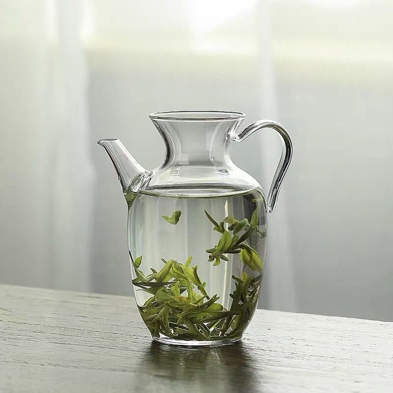 Imitation Song Dynasty Teapot with Built-In Filter for Green Tea, High Borosilicate Glass, Heat-Resistant Household Tea Brewing Pot, New Chinese-Style Cold Brew Teapot