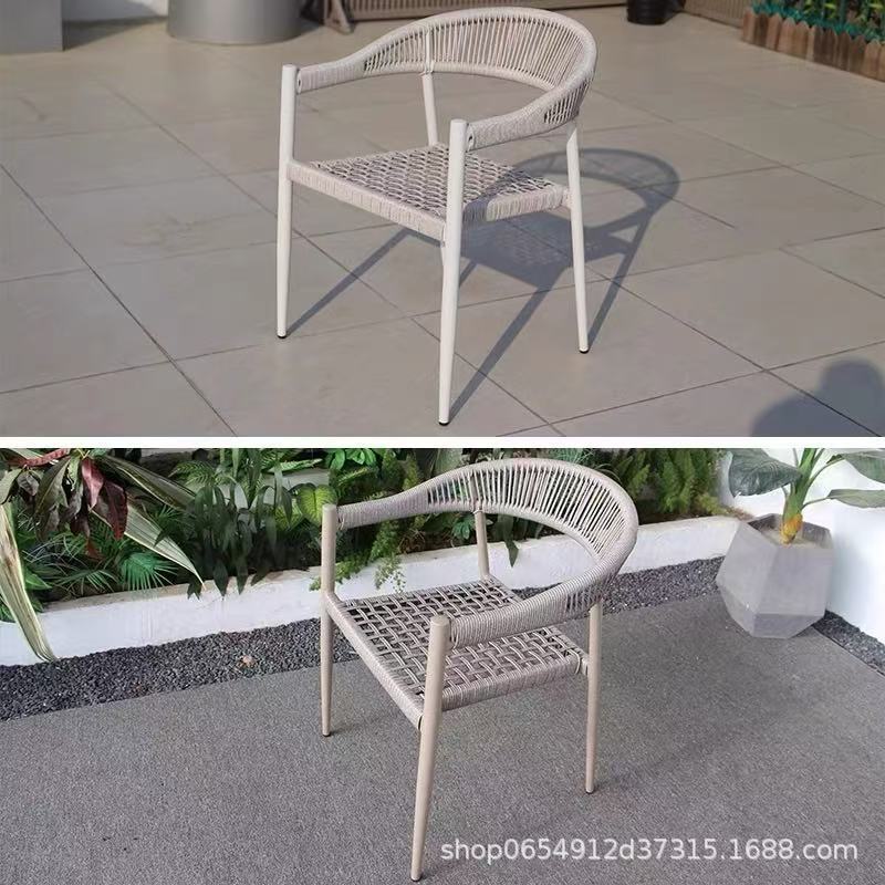 silla de caña de patio respaldo de aluminio al aire libre silla de caña terraza patio al aire libre silla de caña de jardín