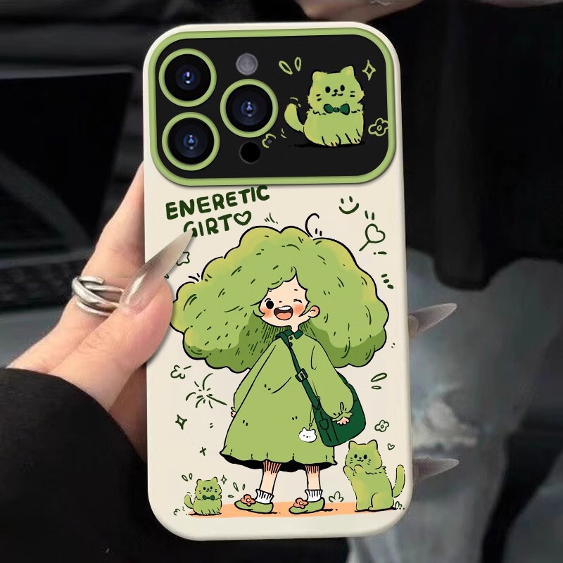 Red Rice K80PRO Mobile Phone Case Soft Silicone Suitable for K70 Protective Case K60 Extreme Version Vacant Green Girl Large Window