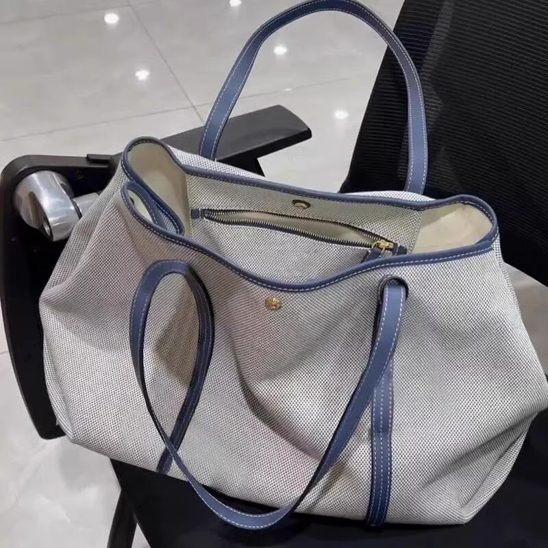 2026 Spring and Summer New Style Canvas Casual Women's Bag, Fashionable and Versatile Shoulder Handbag, Simple Shopping Bag with Large Capacity