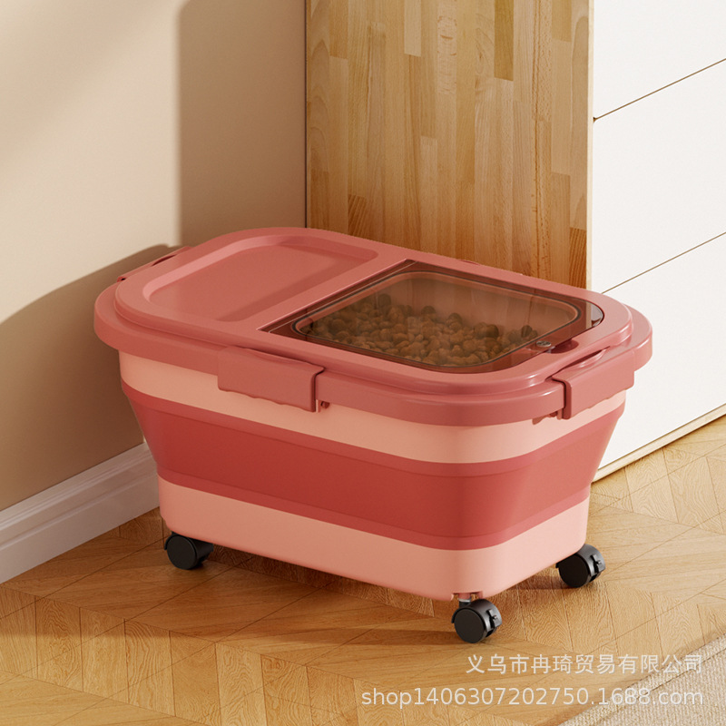 2026 barril de arroz transfronterizo casero sellado barril de almacenamiento de grano plegable alimento para gatos alimento para perros tanque de arroz caja de almacenamiento de harina image 25