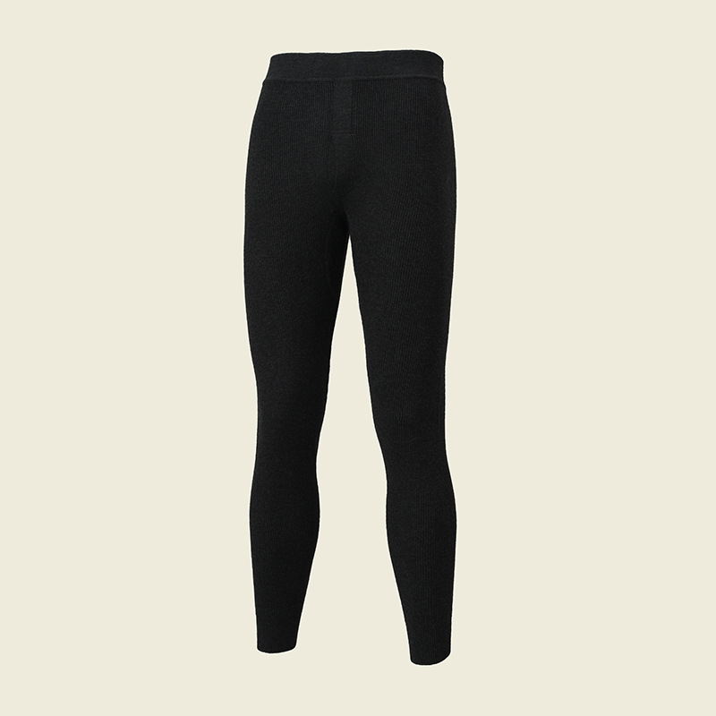 Quần len cashmere nam lưng cao dày ấm — Màu xám đậm của nam giới