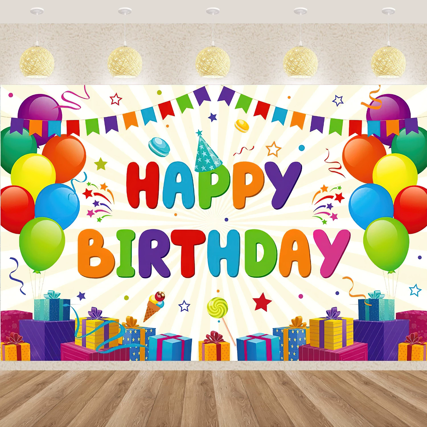 Трансграничный Amazon новый цветной воздушный шар с днем рождения фон баннер день рождения фото декоративная фоновая ткань