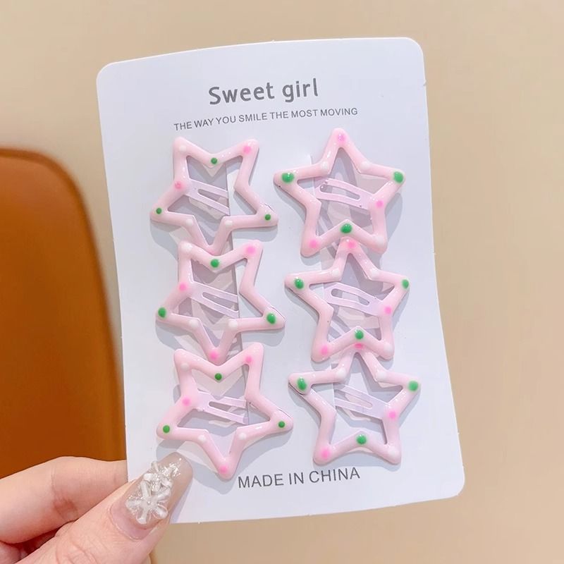 Sweet girl star clip para el cabello 2025 nuevo clip para el cabello de bebés femininos clip para el cabello lateral clip para el cabello de color