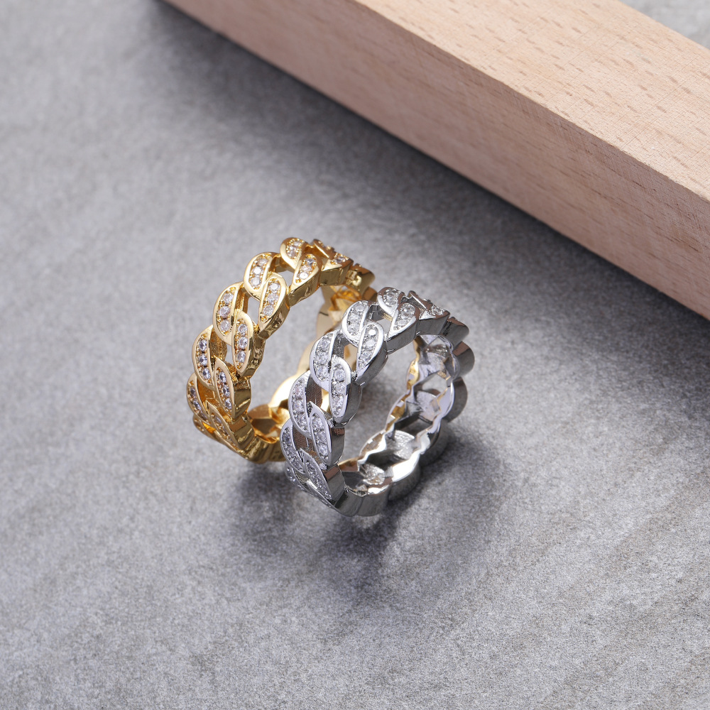 Anello cuban da uomo con zirconi stile hip hop_voghion.com
