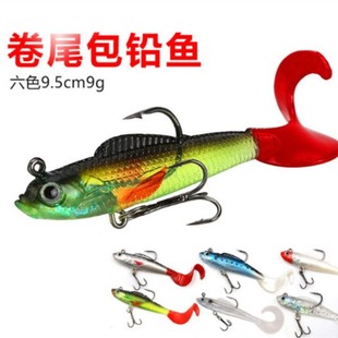 Luya Bait Software Wrapped Lead Fish Single Tail Soft Fish Seawater Bait Luya Fishing Gear Roll Tail Bait Fake Bait