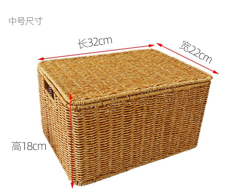 Caja de almacenamiento de tela de caña imitación gran tamaño caja doméstica para organizar ropa ropa edredón de gran capacidad caja de almacenamiento de dormitorio