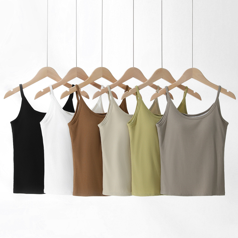 Autumn Suit All-Match Cotton-Moor Blended Sling with Chest Pad One-Piece Sling Vest Slim-Fit Exterior-Wearing Sling
