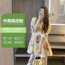 高端女装服装连衣裙来图来样打版小批量下单加工生产快返时尚短袖