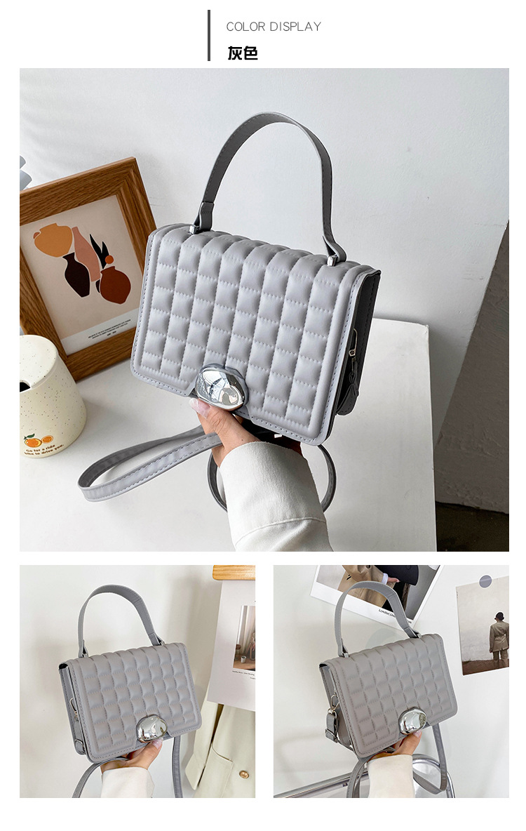 Retro Rhombus Solid Color Crossbody Small Square Bag Wholesale Nihaojewelry display picture 6