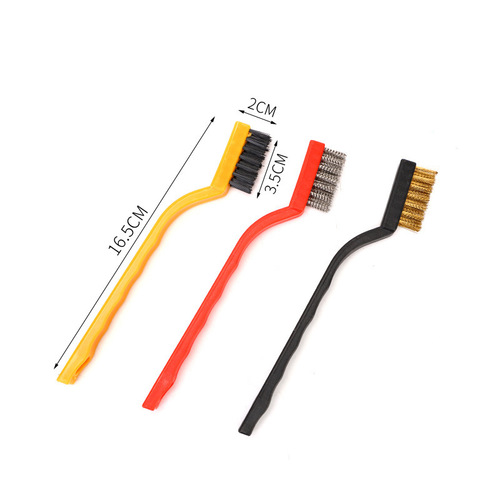 3-pack kitchen range hood degreasing stove cleaning brush set long-handled soft-bristled gas stove wire brush wholesale