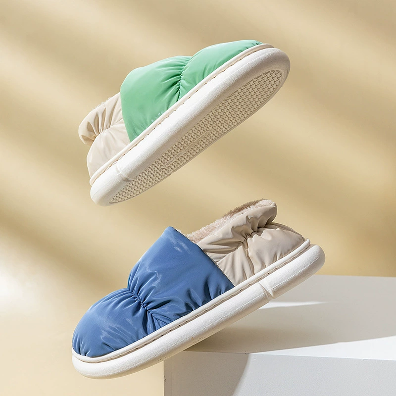 Warm non-slip slippers with down, keep warm boots
