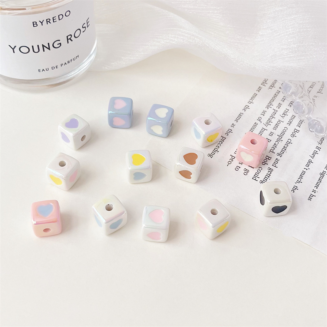 21g Weight Beads Jewelry Making Type Beaded, Mobile Phone Chain, Bracelets, Necklace Classification 10 PCS/Package Quantity Arylic Material Heart Shape Pattern All Seasons Season Cute, Vacation, Classic Style Style Enamel, Enamel Craft 10 PCS/Package Arylic Heart Shape Beaded Mobile Phone Chain Bracelets Beads 4