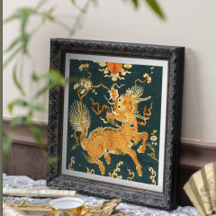 如虎添翼歐式輕奢小眾藝術復古裝飾畫中式客廳臥室沙發背景掛畫