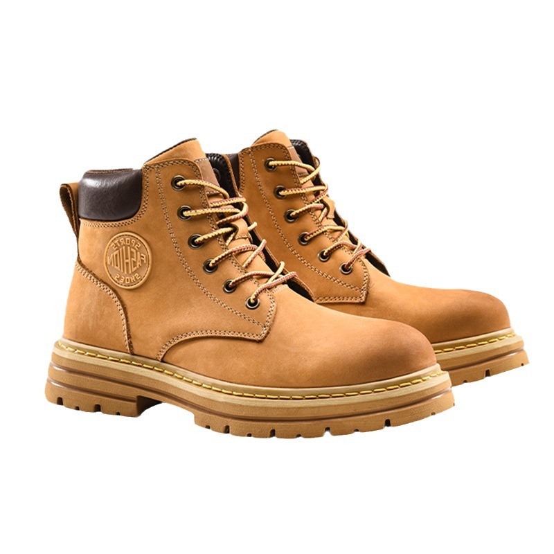 Putian hombre botas Martin aumento de altura en la parte inferior gruesa patada no mal al aire libre zapatos de herramientas de montaña de alta versión de cuero