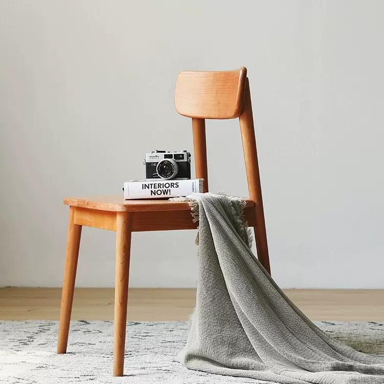 樱桃木椅子餐椅北欧全实木书桌椅带靠背设计日式纯实木家用家具