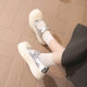 Sheii Su Yinyin Velcro Casual Platform Platform Mary Jane Single-layer Shoes Women's Big-toe Shoes Leather White Shoes