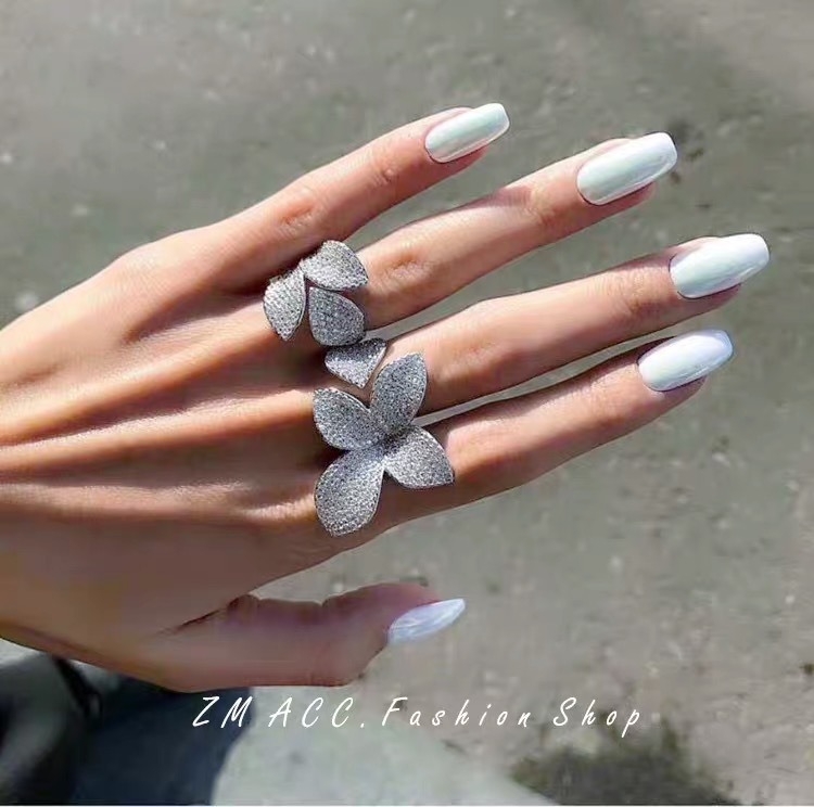 Adjustable Ring Size 1 Piece Quantity Retro Leaf Copper Inlay Artificial Gemstones Open Ring 1 Piece