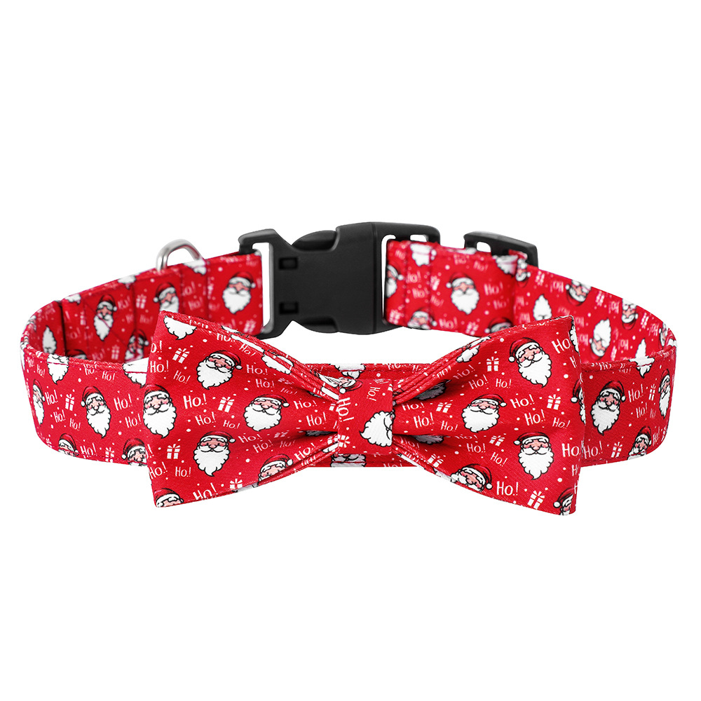 Transfronterizo spot mascota poliéster collar perro doble arco de navidad británico mascota corbata collar de mascota