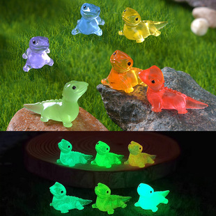 Cross-Border Cute Luminous Cute Little Lizard Micro Landscape Gardening Ornaments Cartoon DIY Material Resin Crafts