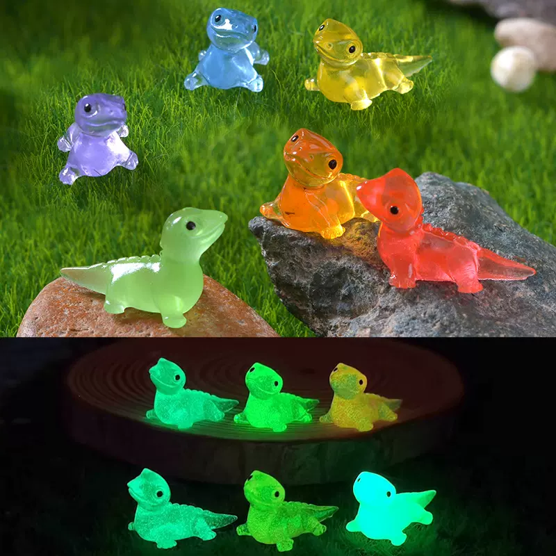 跨境可爱夜光呆萌小蜥蜴微景观园艺小摆件 卡通DIY材料树脂工艺品