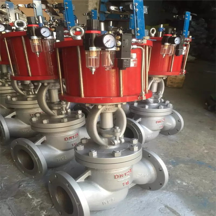 气动法兰截止阀 J641H 气动铸钢截止阀  气动带手动截止阀 J641W