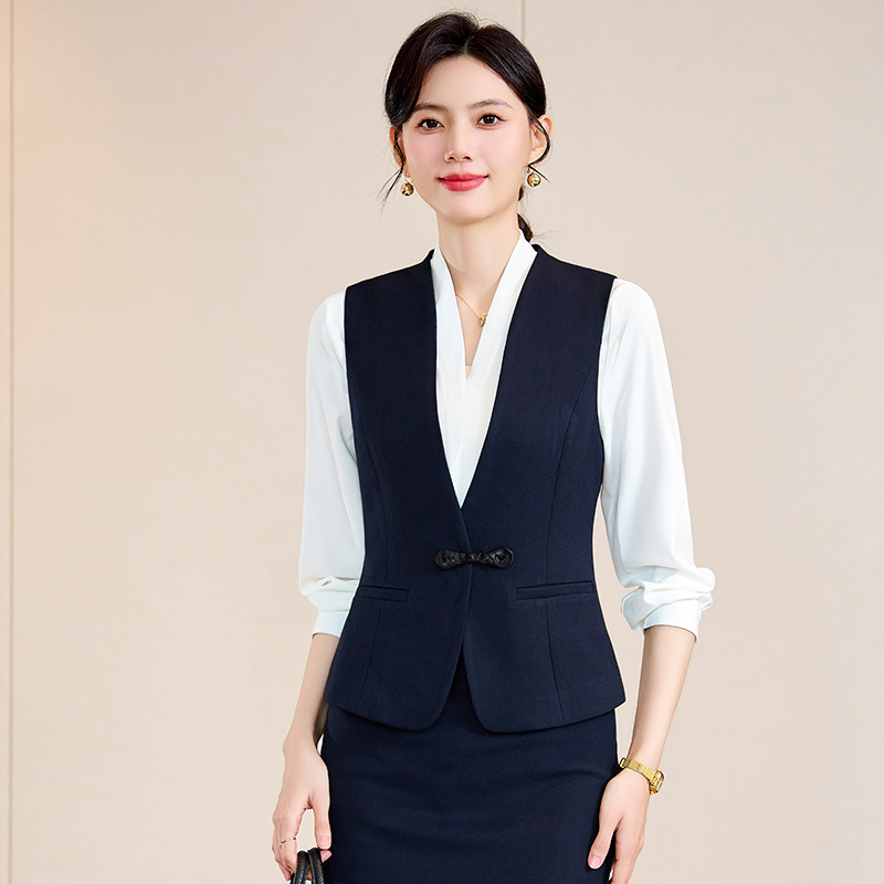 회색 양복 조끼 전문 세트 여성 호텔 프런트 데스크 매니저 감독 양복 조끼 케이터링 웨이터 바지