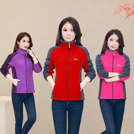 中老年女装秋冬加厚摇粒绒开衫卫衣上衣外套休闲大码抓绒衣妈妈装