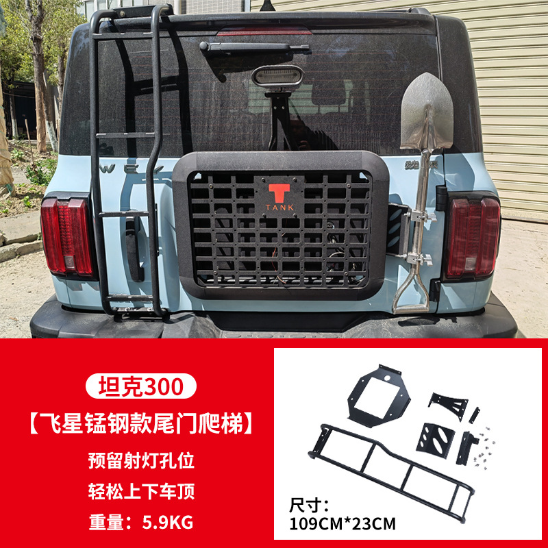 Tank – Roof rack Spoiler Tent Lowered - tank-300-tailgate-ladder
