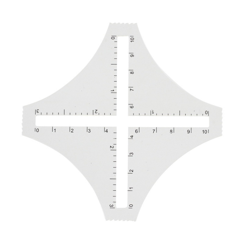 Acrílico cruz cuadrangular patchwork regla transparente muestra de lana regla de cálculo tejida regla de densidad de la calculadora