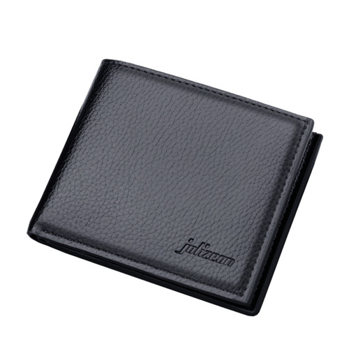 Men's short wallet with zipper horizontal wallet can hold driver's license men's wallet cross-border leisure manufacturer wholesale