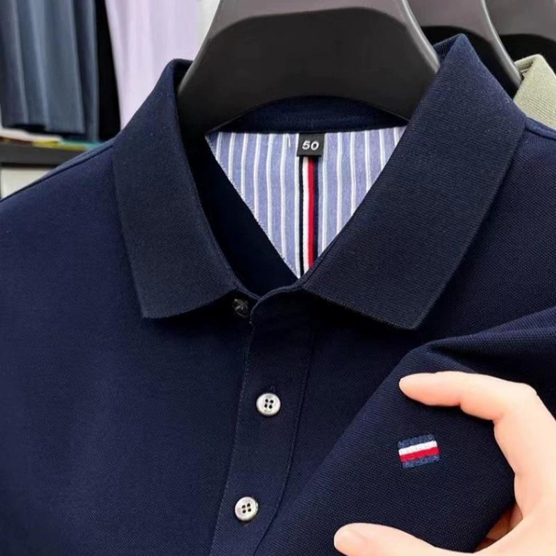 Поло, рубашка, мужская летняя футболка с вышивкой