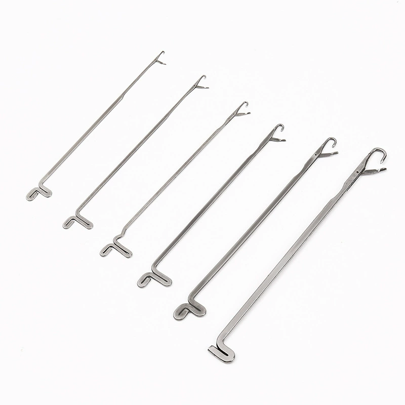 Многопробегия из нержавеющей стали с языком и вязаной свитер инструмент для ремонта вязания крючком с маленьким языком металлическая короткая головка крючка