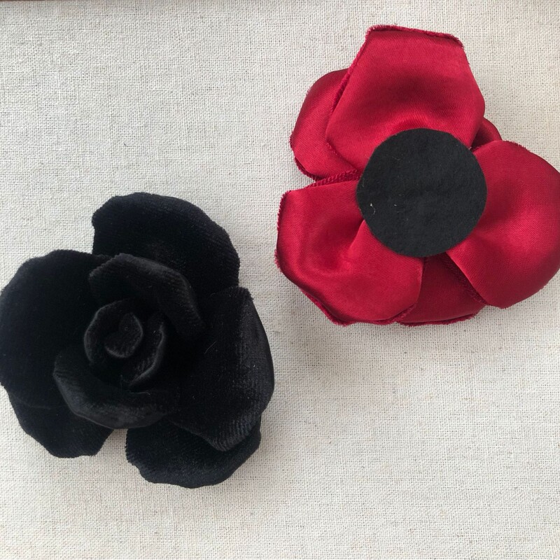 韩版纯色布艺山茶花饰品diy手工发夹胸针服装配件定型布艺花朵|undefined