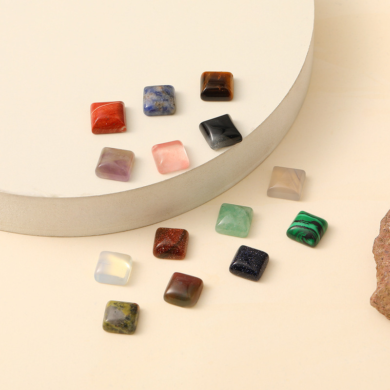 Diy方形リングアクセサリー10mm天然メノウ石材料手作りネックレス指輪シールアクセサリー|undefined