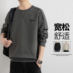 春秋冬季长袖t恤男休闲刺绣打底衫青年体恤韩版宽松潮牌套头卫衣