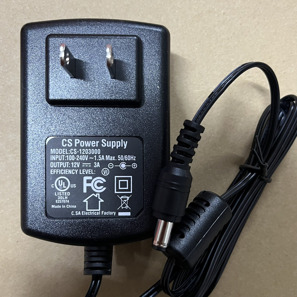 原装12V3A台式液晶显示屏硬盘录像机监控电源适配器CS-1203000