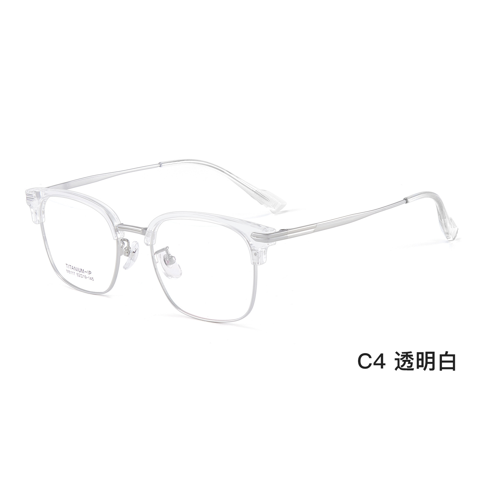 Moda y moda cool gris ceja cuadrada marco de titanio marco de gafas vacío IP galvanoplastia disponible con grado Danyang al por mayor