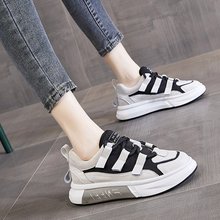 小白鞋子女2022新品松糕软底拼色女鞋时尚设计中学生运动休闲鞋女