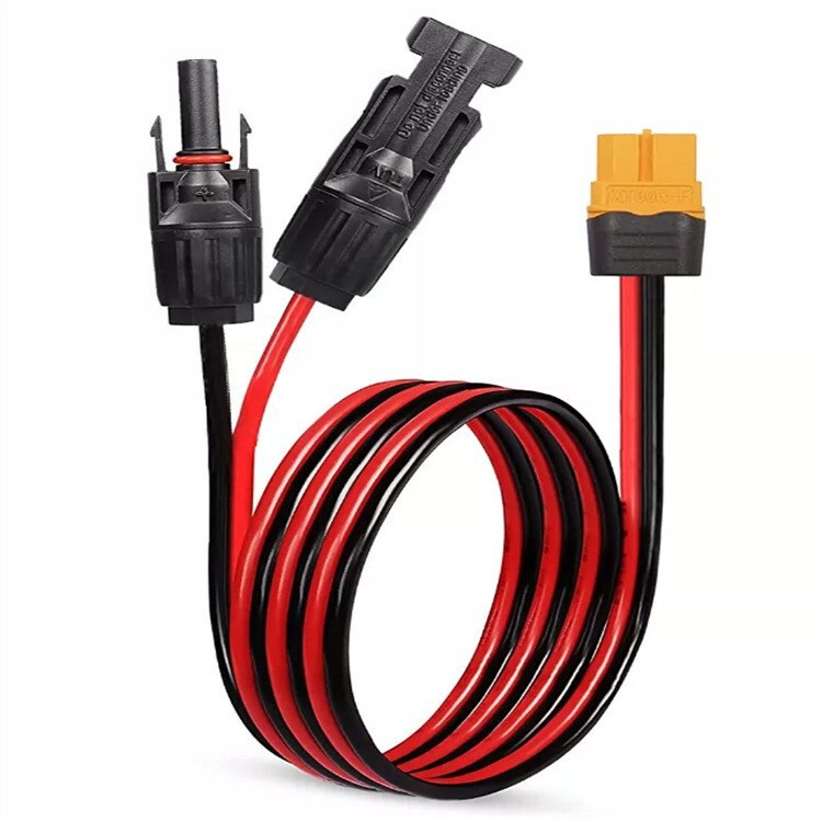 MC4 to XT60 power adapter can be connected to mobile battery for power conversion 12AWG red and black cable